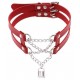 Collier Ras de cou Pendant Lock Rouge