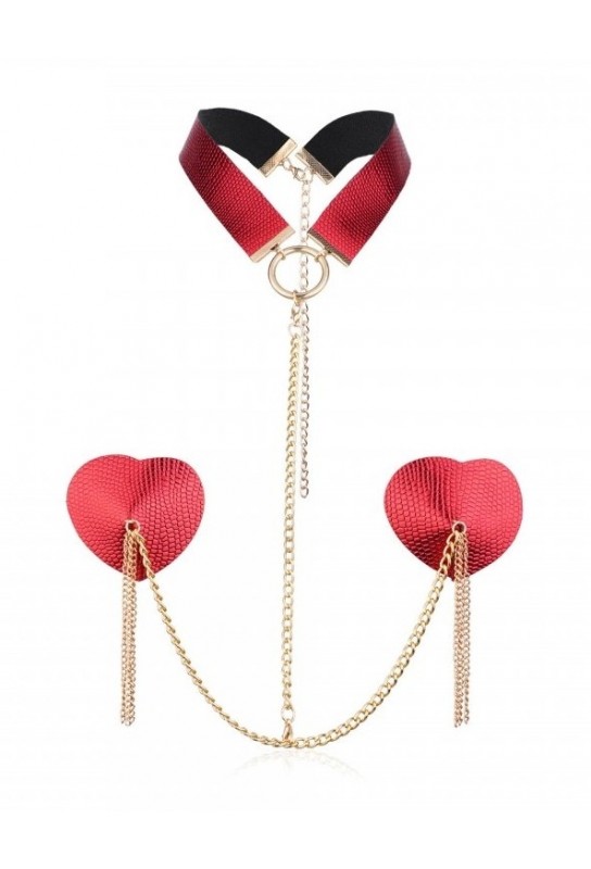 Cache-Tétons Heart Rouges 