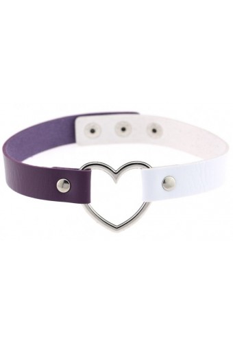 Ras de cou Heart Duo Violet-Blanc 