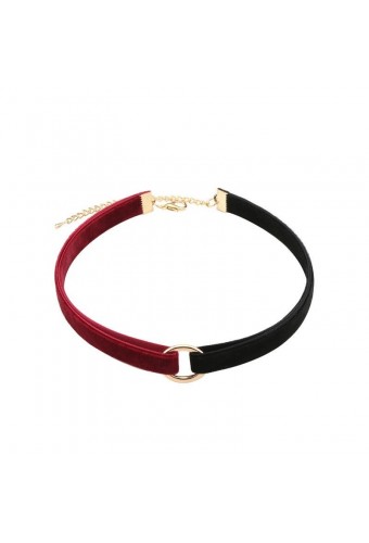 Ras de cou VELVET DUO Noir-Rouge 
