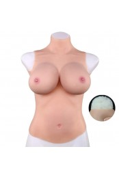 Buste Entier Seins Réalistes Coton - Col haut - Bonnet D