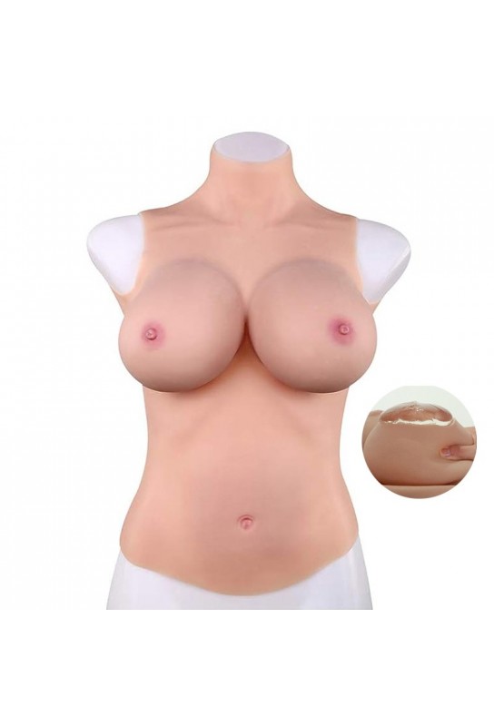 Buste Entier Seins réalistes Silicone | Col haut | Bonnet E 