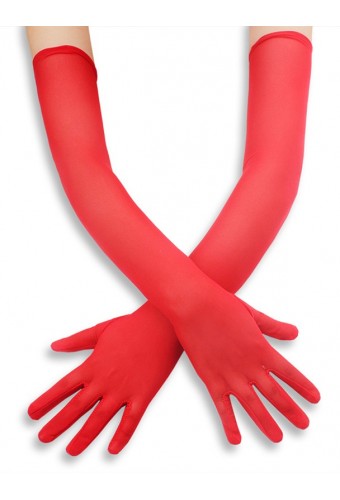 Gants Longs Mesh Gloves 50cm Rouges 