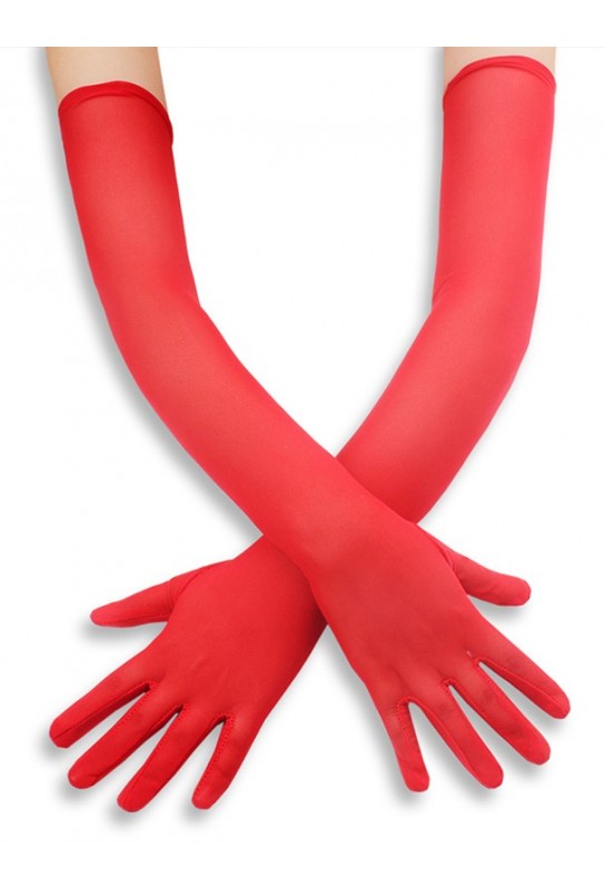 Gants Longs Mesh Gloves 50cm Rouges 
