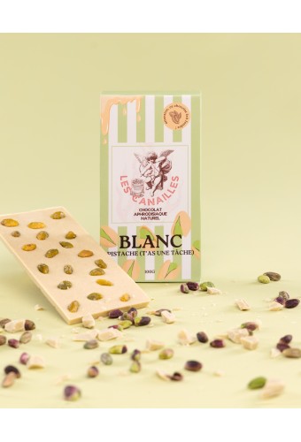 Tablette de Chocolat Aphrodisiaque Blanc Pistache 100g 