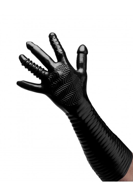 Gant Long Texturé Pleasure Fister Noir 