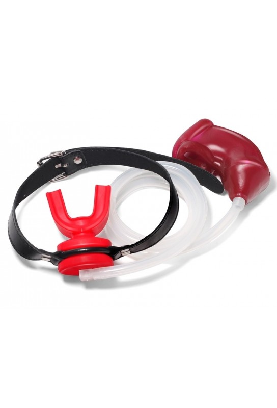 Bâillon Urinoir avec Cage souple Rouge 