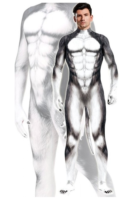 Combinaison Cosplay Chien Husky Gris 