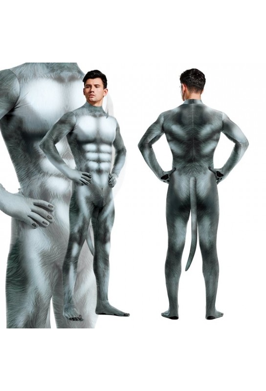 Combinaison Cosplay Loup Wolf Gris 
