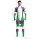 Combinaison Cosplay Cartoon Blanc-Vert-Violet 