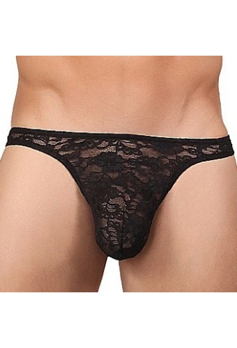 String Dentelle BONG THONG Noir 