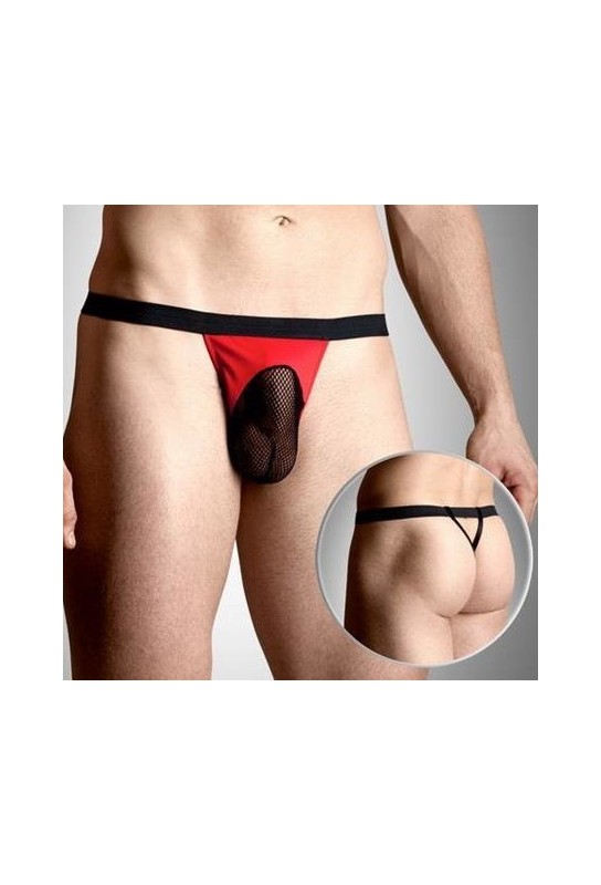 String Homme Mesh Rouge 