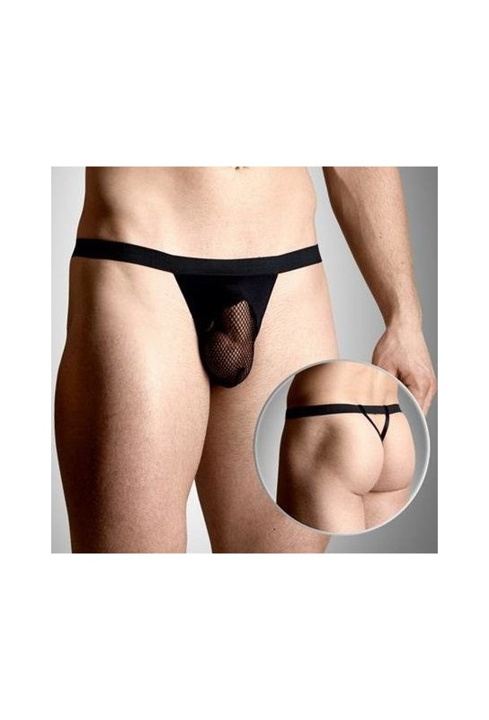 String Homme Mesh Noir 
