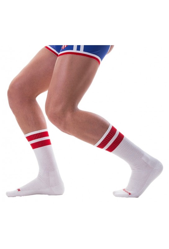 Chaussettes Gym Socks Blanc-Rouge 
