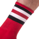 Chaussettes Half Socks Stripes Rouge Noir Blanc 