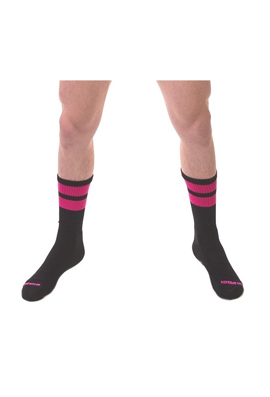 Chaussettes Gym Socks Noir-Rose fluo 
