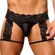 G-string Garter Scandal Lace Noir 