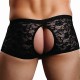 Boxer Bottomless en dentelle Crocthless Noir 