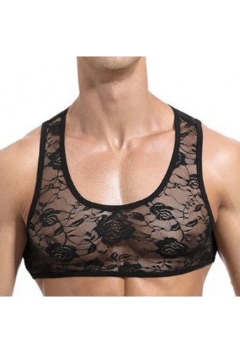 Crop court Dentelle Noir 