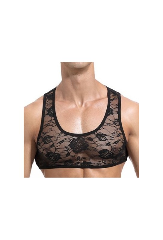 Crop court Dentelle Noir 