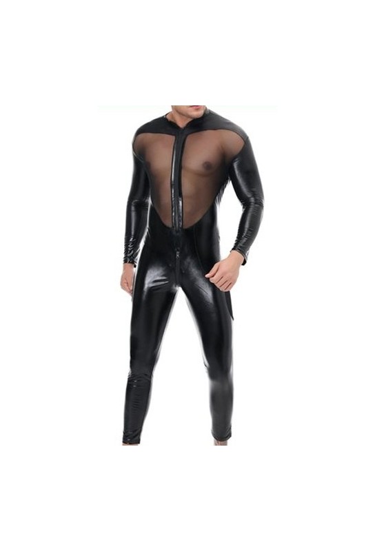 Combinaison intégrale Tulle et Fetish Noire 