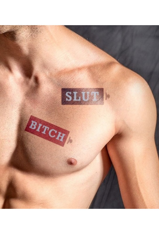 Tatouage éphémère MrB Slut / Bitch 15 x 5cm 