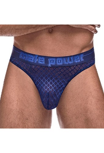 Thong DIAMOND MESH Bleu 