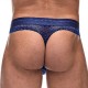 Thong DIAMOND MESH Bleu 