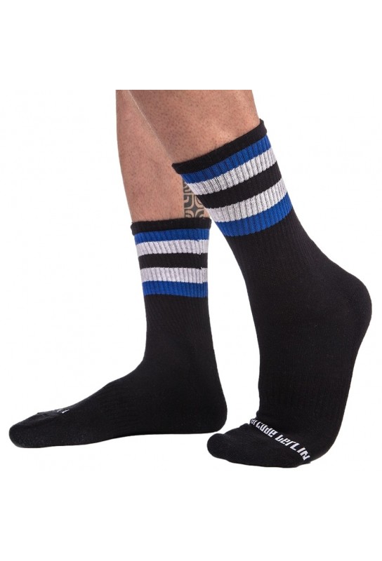 Chaussettes HALF FETISH Noir-Bleu-Gris 
