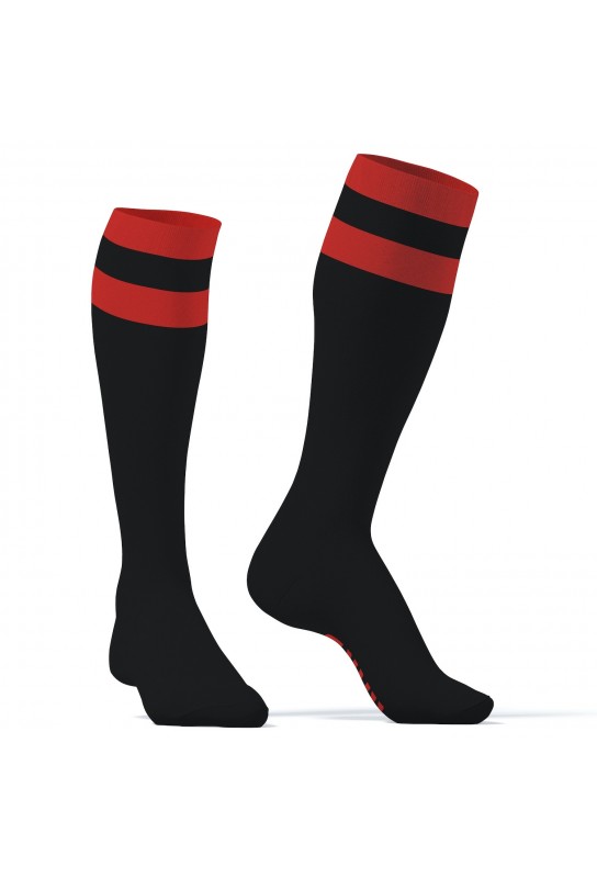 Chaussettes hautes Hard SneakXX Noir-Rouge 
