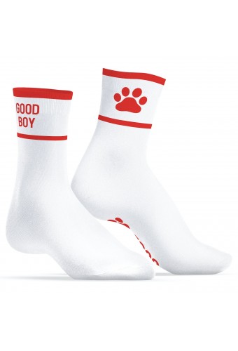 Chaussettes Good Boy Blanc-Rouge 