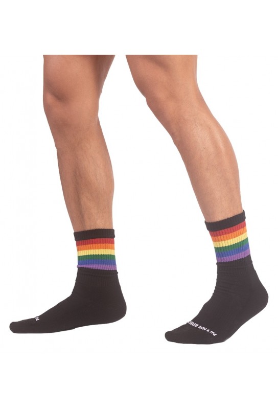 Chaussettes HALF SOCKS Rainbow Noire 