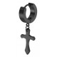 Boucle d'oreille CROSS Noire 