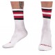 Chaussettes HALF SOCKS Stripes Blanc Noir Rouge 