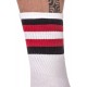 Chaussettes HALF SOCKS Stripes Blanc Noir Rouge 