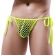 Slip Filet avec Cordons Net Loop Jaune fluo