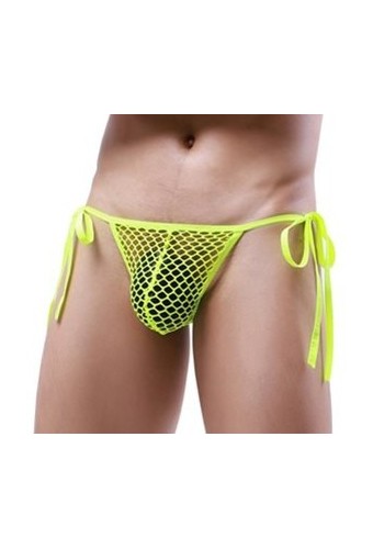 Slip Filet avec Cordons Net Loop Jaune fluo 