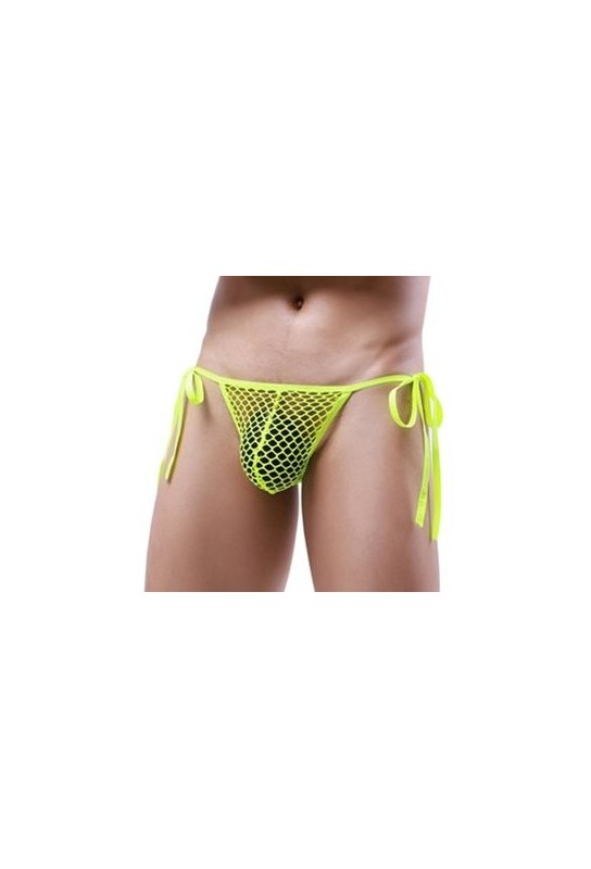 Slip Filet avec Cordons Net Loop Jaune fluo 