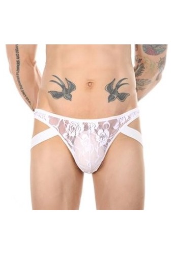 Jock String Dentelle Lowstic Blanc 