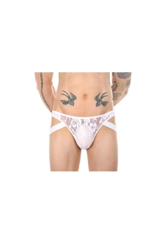 Jock String Dentelle Lowstic Blanc 
