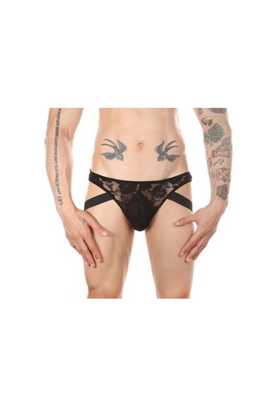 Jock string Dentelle Lowstic Noir 