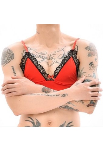Soutien-Gorge Lace Border Rouge-Noir 