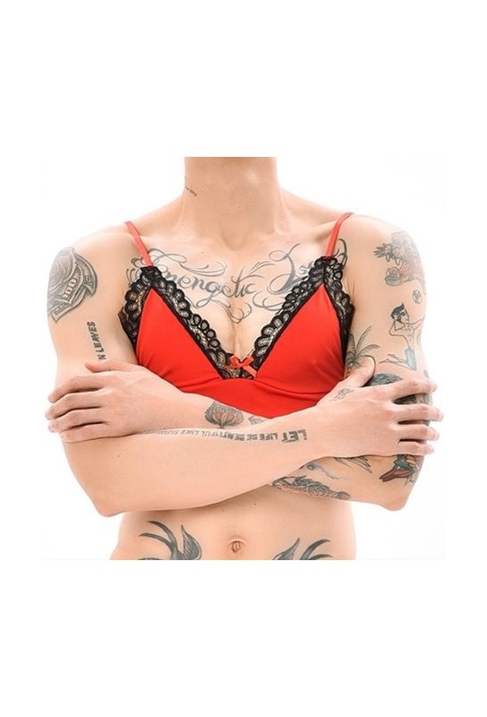 Soutien-Gorge Lace Border Rouge-Noir 