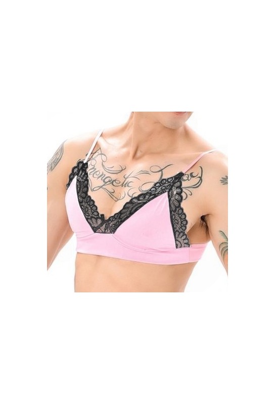 Soutien-Gorge Lace Border Rose-Noir 