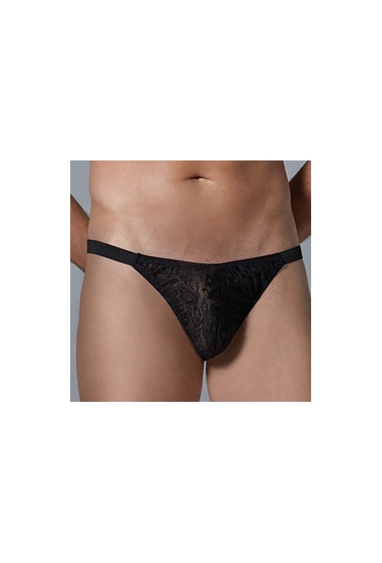 String Dentelle Leopard Allure Noir 
