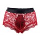 Boxer ouvert en dentelle Lacien Rouge 