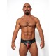 Jockstrap en cuir Mister B Noir-Rouge 