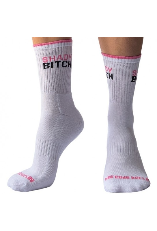 Chaussettes blanches Shady Bitch Barcode 