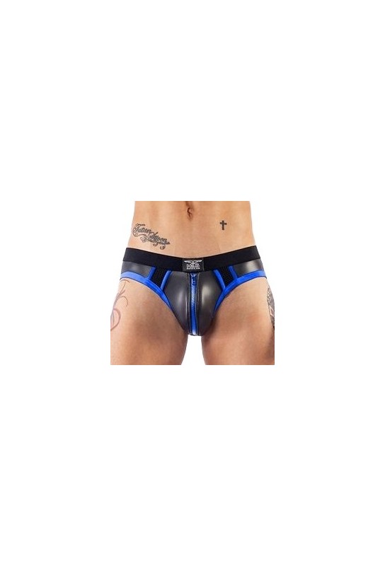 Jockstrap en néoprène Jock Brief Mr B Noir-Bleu 