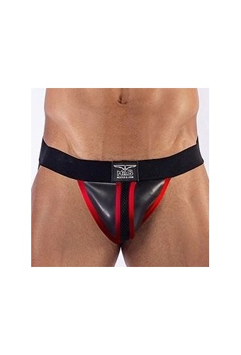 Jockstrap en néoprène Mister B Noir-Rouge 